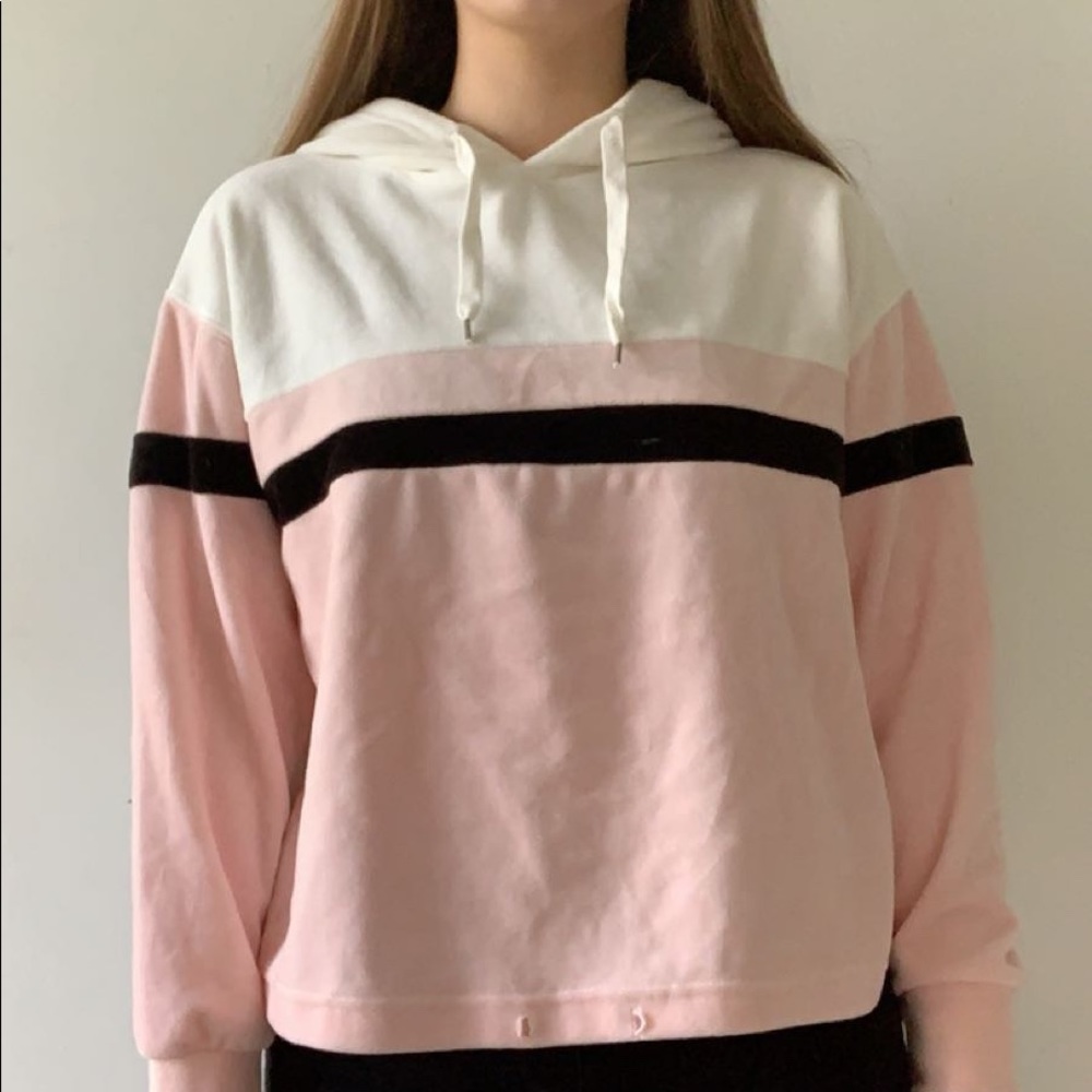 Pink Striped Hoodie